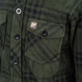 Jack Pyke Junior Polar Fleece Shirt in Green Check – chest pocket detail