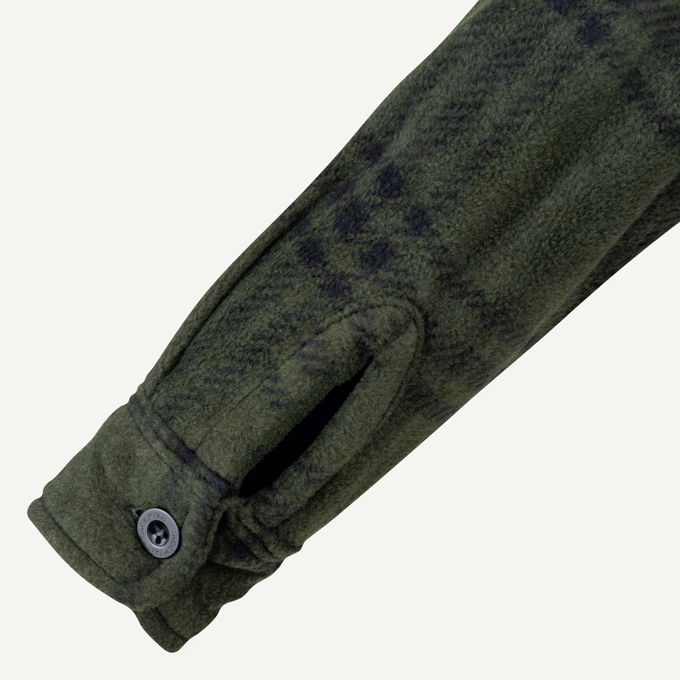 Jack Pyke Junior Polar Fleece Shirt in Green Check – cuff detail Jack Pyke Junior Polar Fleece Shirt in Green Check – cuff detail