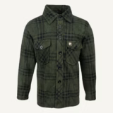 Jack Pyke Junior Polar Fleece Shirt in Green Check – front