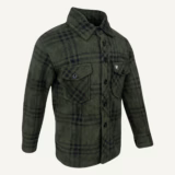 Jack Pyke Junior Polar Fleece Shirt in Green Check – right three quarter