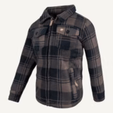 Jack Pyke Junior Tundra Shirt in Brown Check – left three quarter