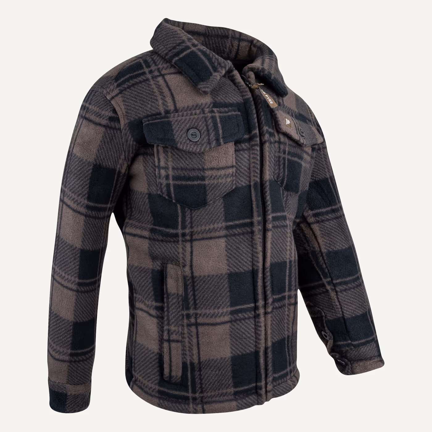Jack Pyke Junior Tundra Shirt in Brown Check – right three quarter Jack Pyke Junior Tundra Shirt in Brown Check – right three quarter