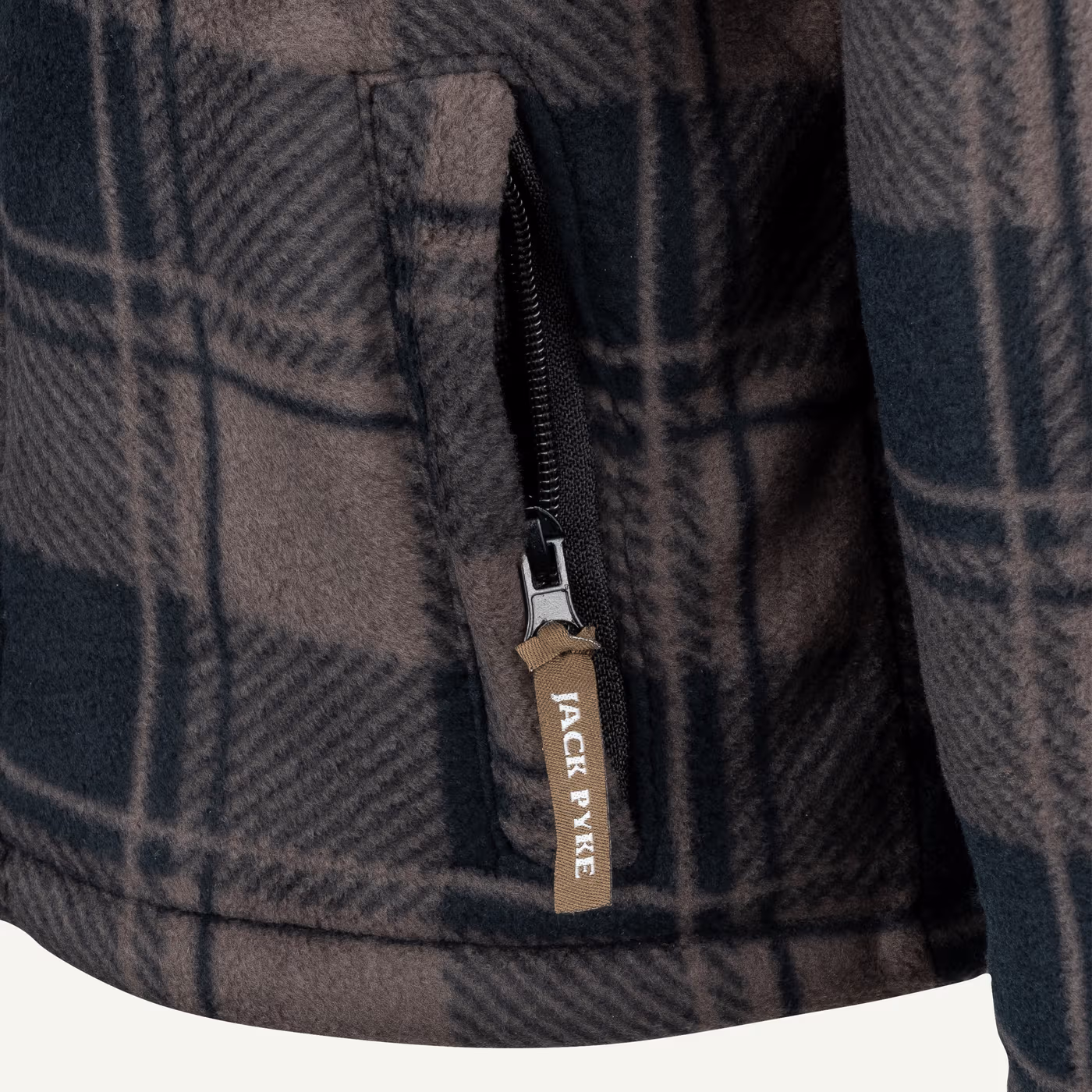 Jack Pyke Junior Tundra Shirt in Brown Check – zip detail Jack Pyke Junior Tundra Shirt in Brown Check – zip detail