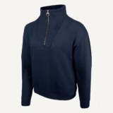 Jack Pyke Ladies Half Zip Sweatshirt in Navy – left three quarter