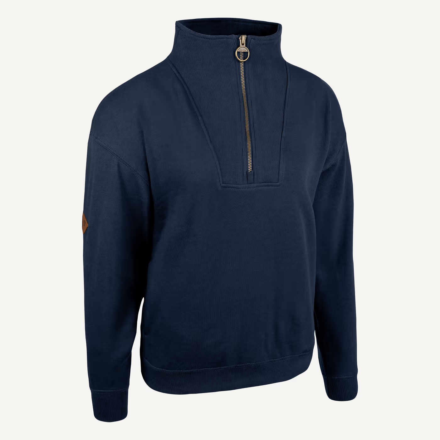 Jack Pyke Ladies Half Zip Sweatshirt in Navy – right three quarter Jack Pyke Ladies Half Zip Sweatshirt in Navy – right three quarter