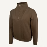Jack Pyke Ladies Half Zip Sweatshirt in Olive – left three quarter