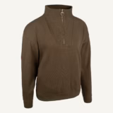 Jack Pyke Ladies Half Zip Sweatshirt in Olive – right three quarter