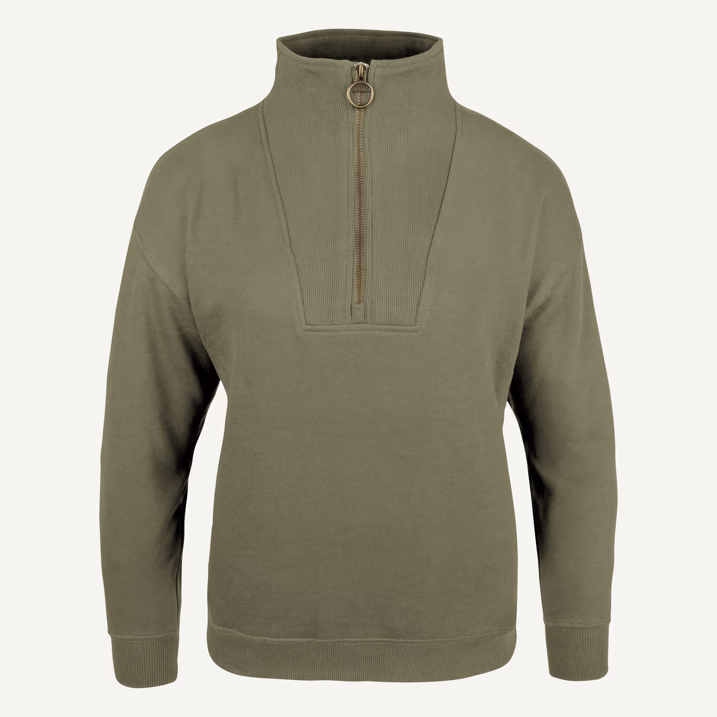 Jack Pyke Ladies Half Zip Sweatshirt in Sage – front Jack Pyke Ladies Half Zip Sweatshirt in Sage – front