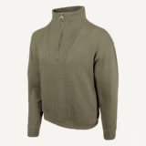 Jack Pyke Ladies Half Zip Sweatshirt in Sage – left three quarter