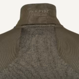 Jack Pyke Ladies Melange Fleece Gilet in Dark Olive – collar detail