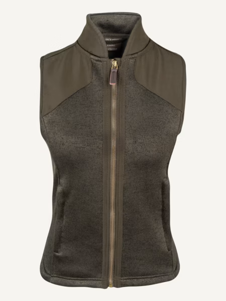 Jack Pyke Ladies Melange Fleece Gilet in Dark Olive – front