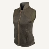 Jack Pyke Ladies Melange Fleece Gilet in Dark Olive – left three quarter