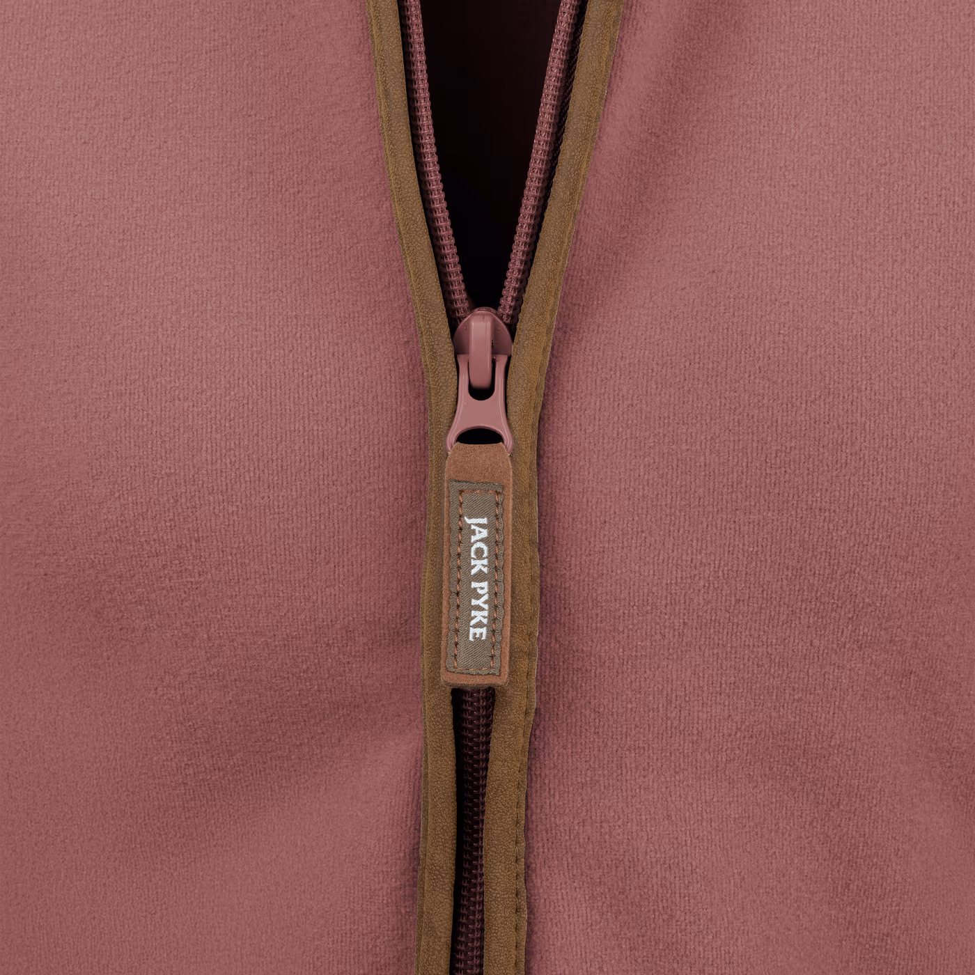 Jack Pyke Ladies Recycled Fleece Jacket in Burnt Copper – zip detail Jack Pyke Ladies Recycled Fleece Jacket in Burnt Copper – zip detail