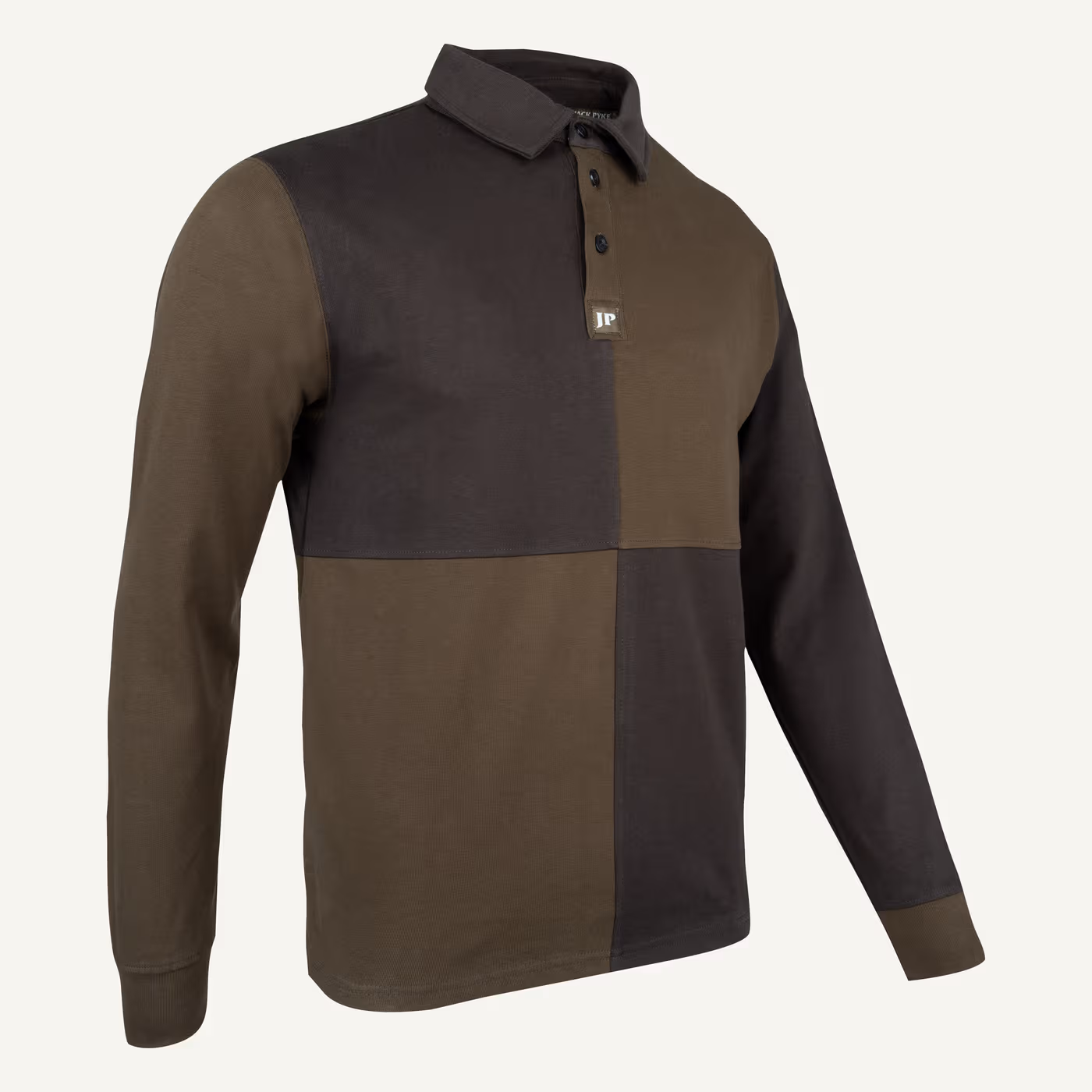 Jack Pyke Rugby Shirt in Green – right three quarter Jack Pyke Rugby Shirt in Green – right three quarter