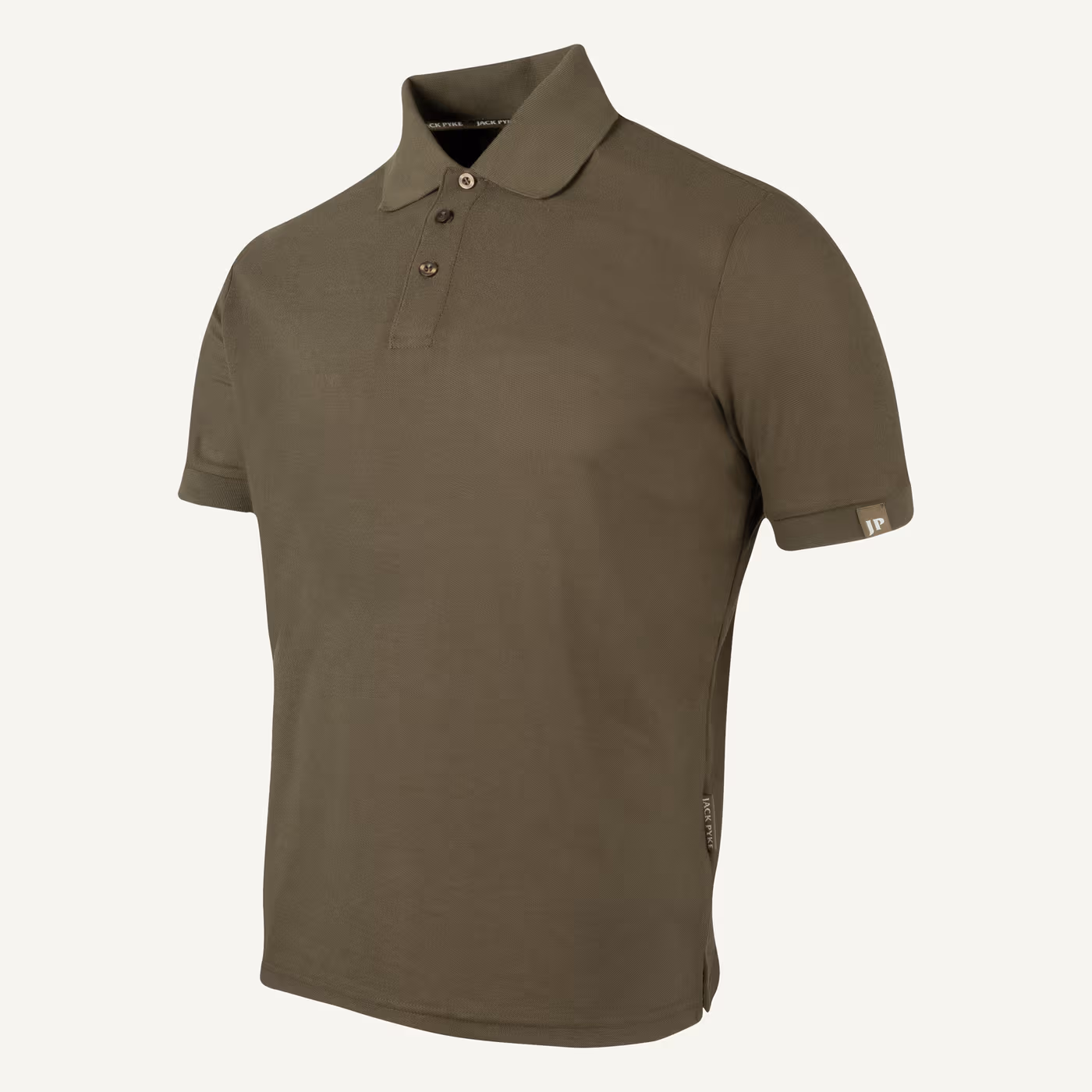 Jack Pyke Shires Polo Shirt in Green – left three quarter Jack Pyke Shires Polo Shirt in Green – left three quarter