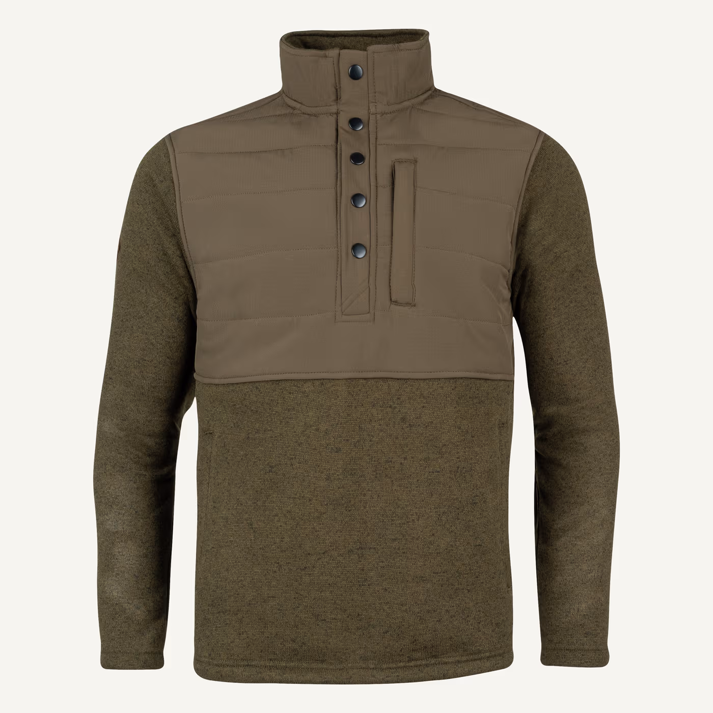 Jack Pyke Snap Neck Pullover in Green – front Jack Pyke Snap Neck Pullover in Green – front