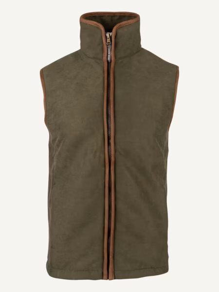 Jack Pyke Technical Moleskin Gilet in Dark Olive – front