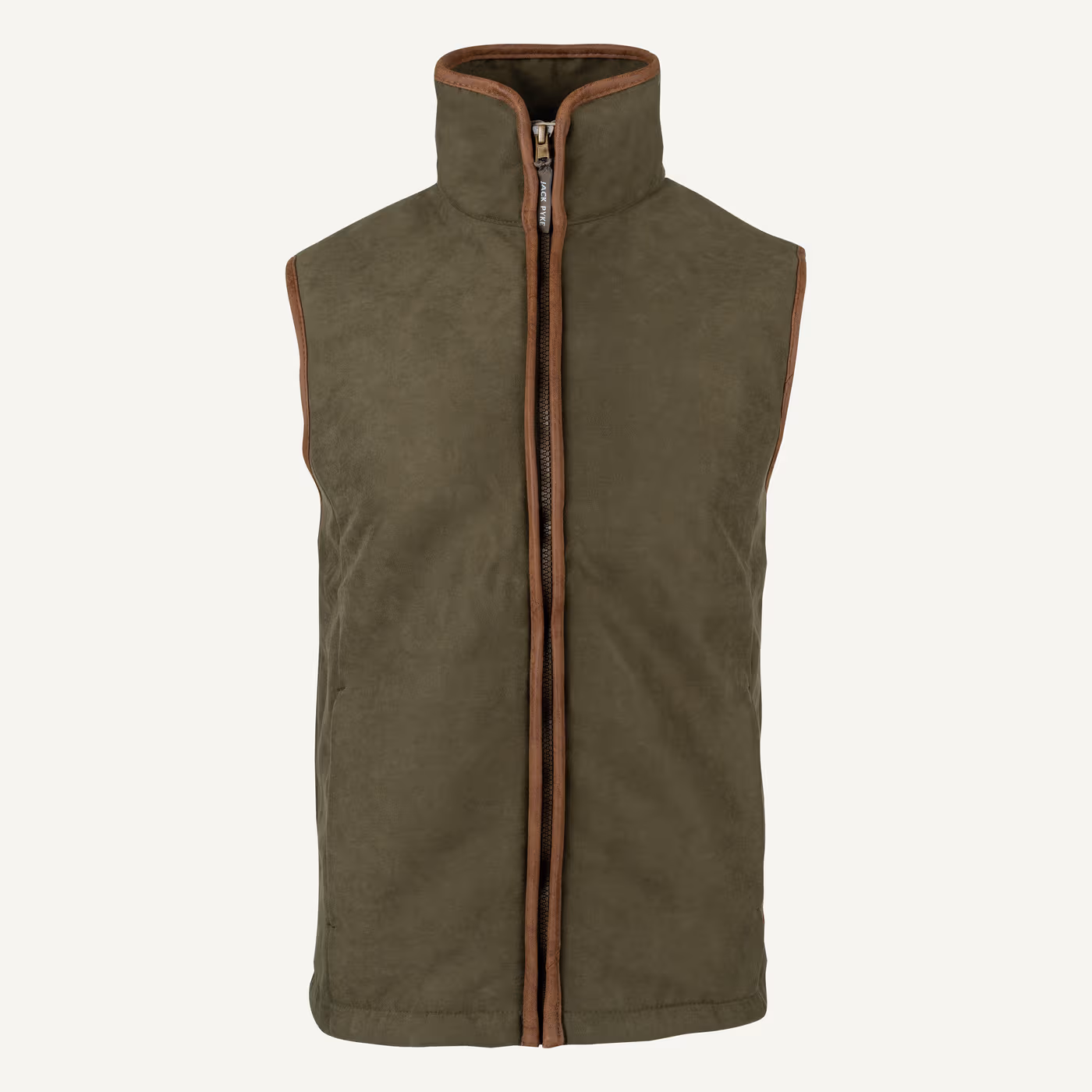 Jack Pyke Technical Moleskin Gilet in Dark Olive – front Jack Pyke Technical Moleskin Gilet in Dark Olive – front