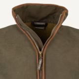 Jack Pyke Technical Moleskin Gilet in Dark Olive – zip detail