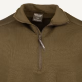 Jack Pyke Waffle Fleece Top in Green – zip detail