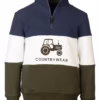 Rydale Kids Sweatshirt - Byland - Navy White Olive