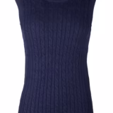 Rydale Ladies Crew Neck Cable Knit Vest - Emma - Emma Navy