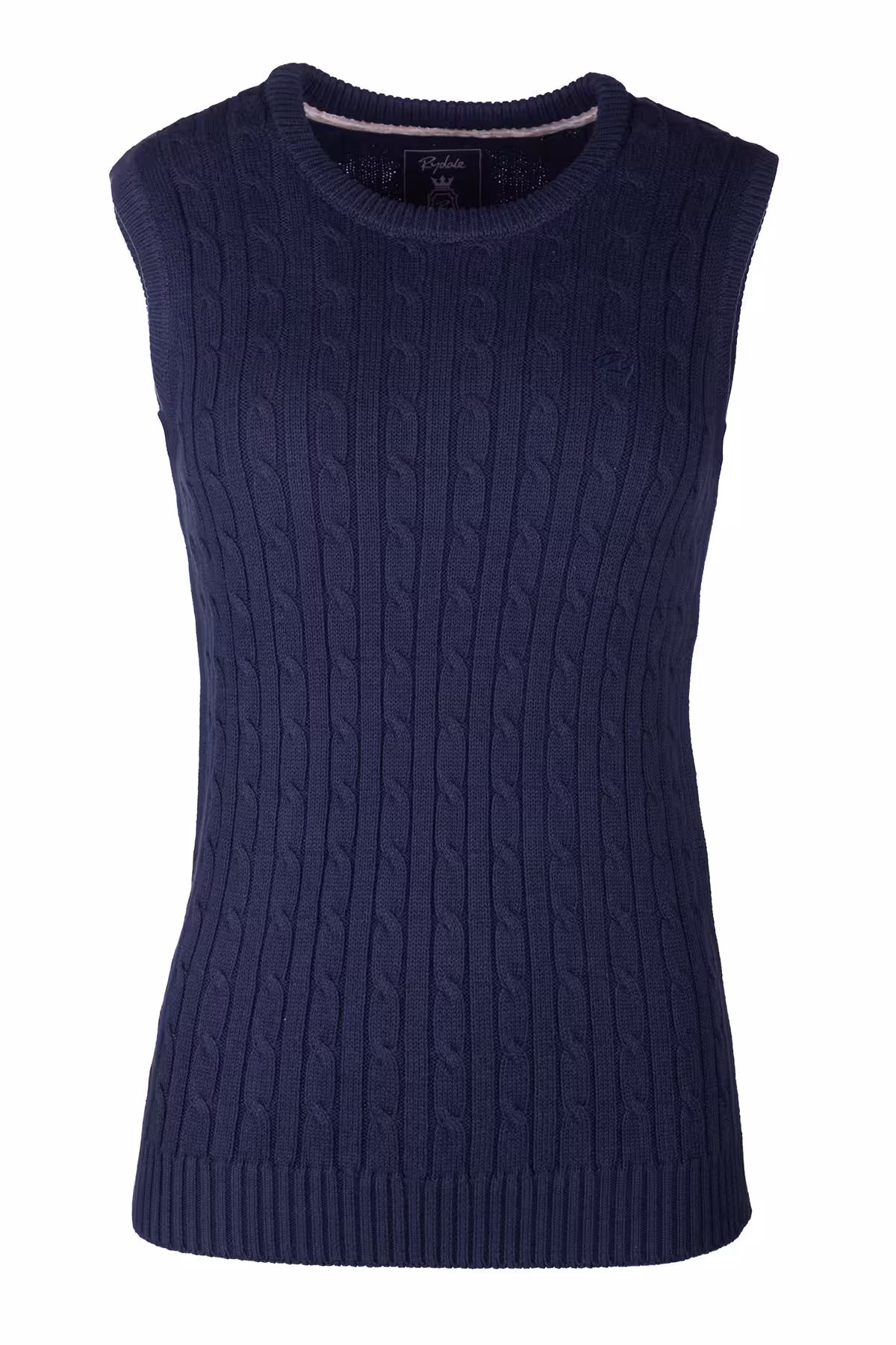Rydale Ladies Crew Neck Cable Knit Vest - Emma - Emma Navy Rydale Ladies Crew Neck Cable Knit Vest - Emma - Emma Navy