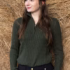 Rydale Ladies Quarter Zip Cable Knit Jumper - Emma - Khaki