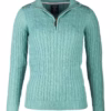 Rydale Ladies Quarter Zip Cable Knit Jumper - Emma - Thyme