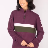 Rydale Ladies Stripe Sweatshirt - Bramham - Dark Berry