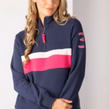 Rydale Ladies Stripe Sweatshirt - Bramham - Navy Bonbon