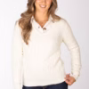 Rydale Ladies V Neck Cable Knit Jumper - Emma - Cream