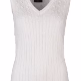 Rydale Ladies V Neck Cable Knit Vest- Emma - Cream