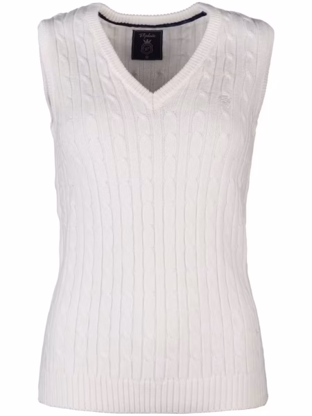 Rydale Ladies V Neck Cable Knit Vest- Emma - Emma Burgundy