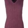 Rydale Ladies V Neck Cable Knit Vest- Emma - Emma Burgundy