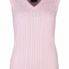 Rydale Ladies V Neck Cable Knit Vest- Emma - Soft Pink