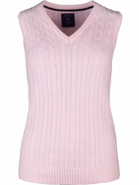 Rydale Ladies V Neck Cable Knit Vest- Emma - Emma Burgundy