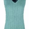 Rydale Ladies V Neck Cable Knit Vest- Emma - Thyme