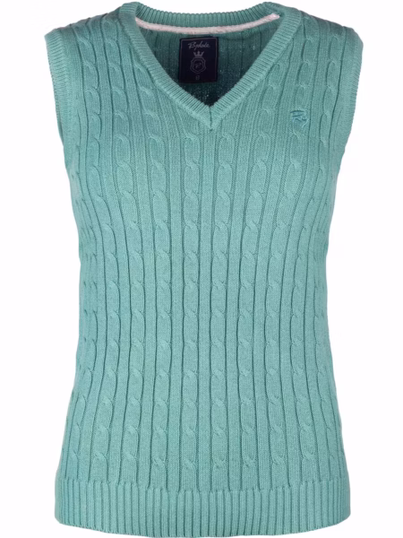 Rydale Ladies V Neck Cable Knit Vest- Emma - Emma Burgundy