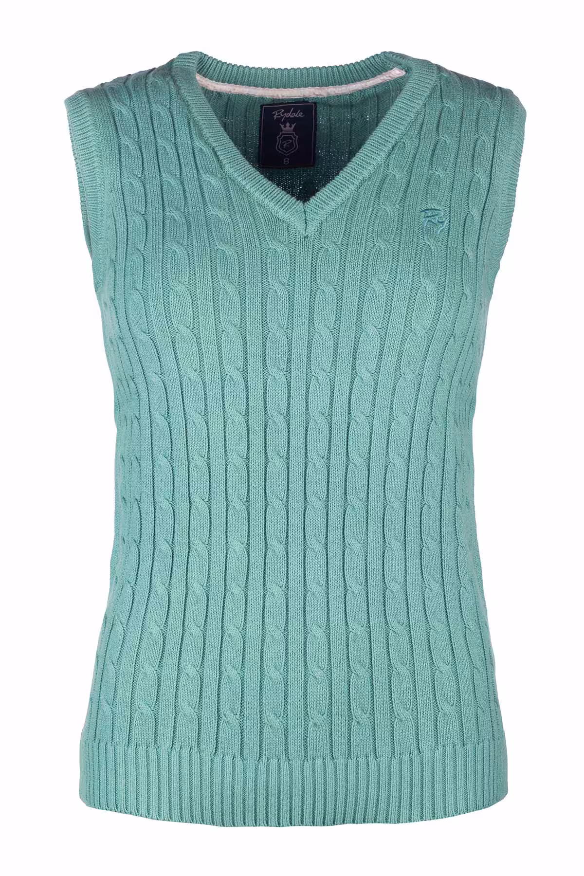 Rydale Ladies V Neck Cable Knit Vest- Emma - Thyme Rydale Ladies V Neck Cable Knit Vest- Emma - Thyme