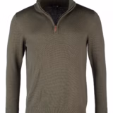 Rydale Men's Quarter Zip Jumper - Wetherby - Olive