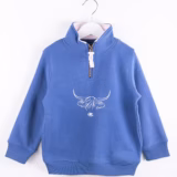 Rydale Mini Girls Quarter Zip Sweatshirt - Byland - Mid Blue