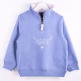 Rydale Mini Girls Quarter Zip Sweatshirt - Byland - Pale Blue
