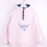 Rydale Mini Girls Quarter Zip Sweatshirt - Byland - Pale Pink