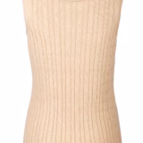 Rydale Ladies Crew Neck Cable Knit Vest - Emma - Beige rear view