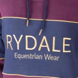 Rydale Ladies Snaffle Hoody - Byland - Dark Berry Navy logo detail