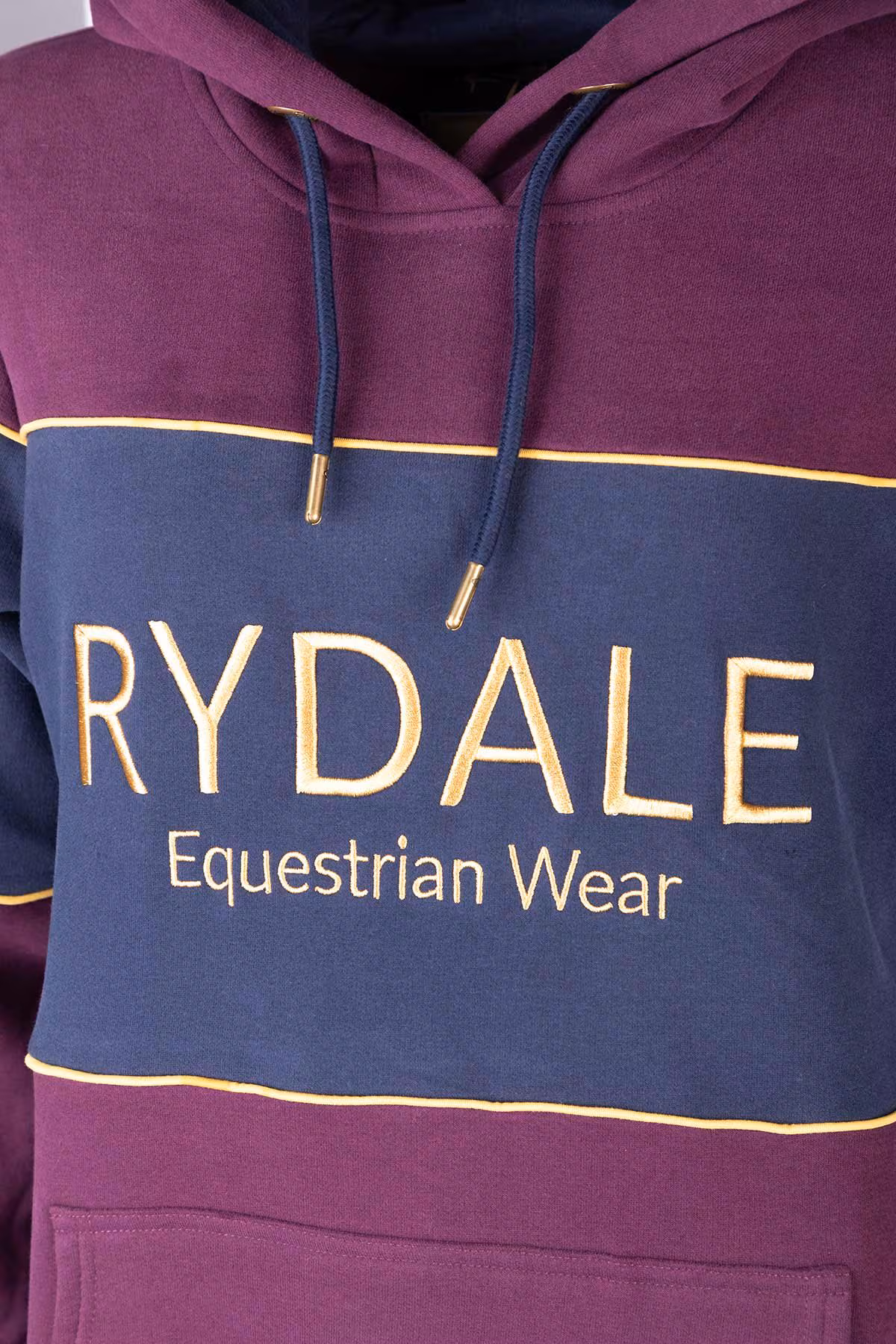 Rydale Ladies Snaffle Hoody - Byland - Dark Berry Navy logo detail Rydale Ladies Snaffle Hoody - Byland - Dark Berry Navy logo detail