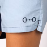 Rydale Ladies Snaffle Quartered Cotton Shorts - Navy Soft Blue Snaffle Detail
