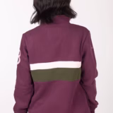 Rydale Ladies Stripe Sweatshirt - Bramham - Dark Berry rear view
