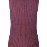 Rydale Ladies V Neck Cable Knit Vest - Emma - Emma Burgundy rear view